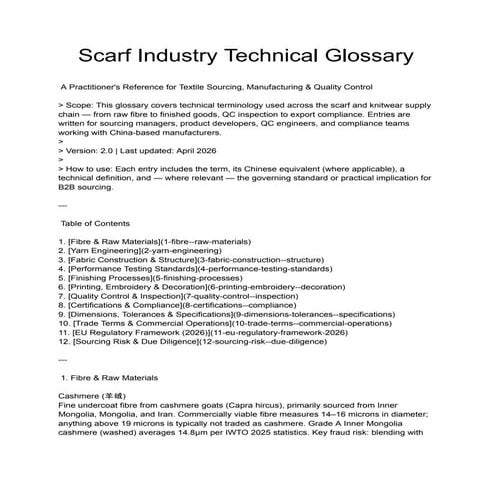 Comprehensive Scarf Industry Technical Glossary for Textile Sourcing ...