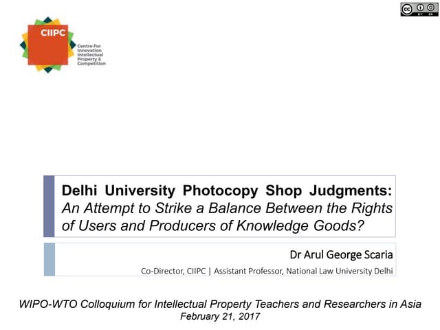 Delhi University Photocopy Shop Judgments: An attempt to strike a balance bet...