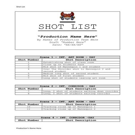 Shot script | DOCX