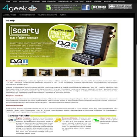 Decoder TV Digitale Terrestre DVB-T Scarty 4Geek