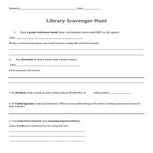 Scavenger Hunt