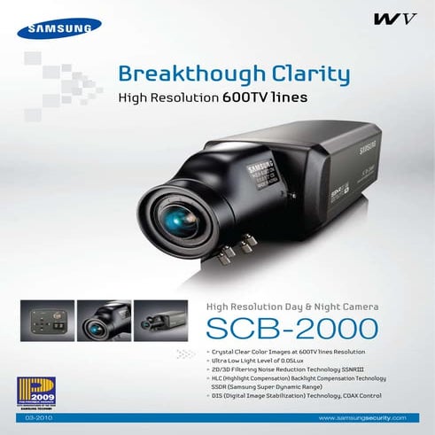 Samsung Techwin SCB-2000 Data Sheet
