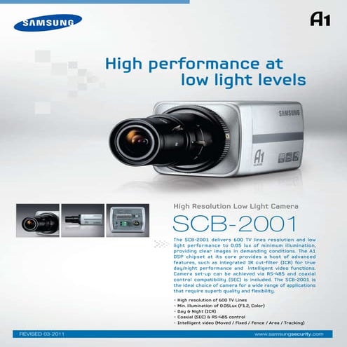 Samsung Techwin SCB-2001 Data Sheet
