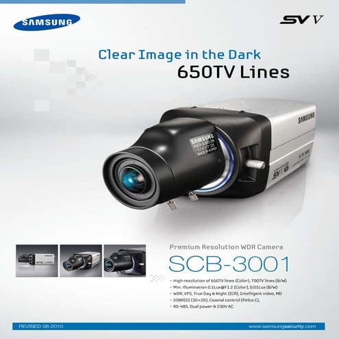 Samsung Techwin SCB-3001 Data Sheet