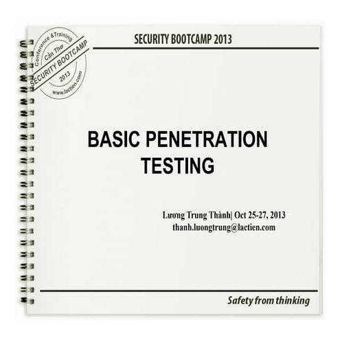 Security Bootcamp 2013   penetration testing (basic)