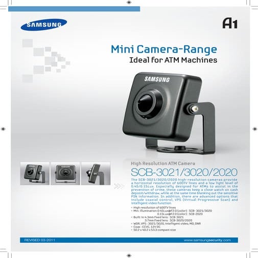 Samsung Techwin SCB-3020 Data Sheet