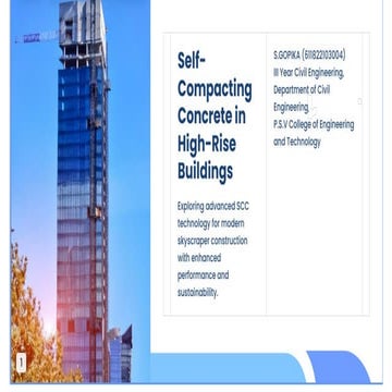 Picture of Self-Compacting Concrete (SCC) in High-Rise Buildings | PPTX