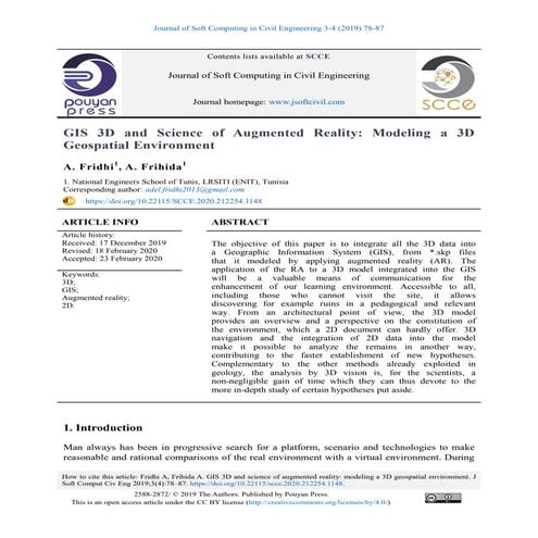 GIS 3D and Science of Augmented Reality: Modeling a 3D Geospatial Environment