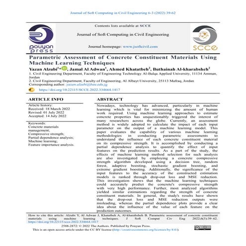 Parametric Assessment of Concrete Constituent Materials Using Machine Learnin...