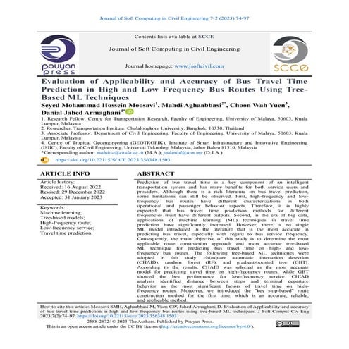 Evaluation of Applicability and Accuracy of Bus Travel Time Prediction in Hig...