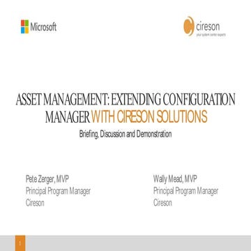 Asset Management: Extending Configuration Manager with Cireson