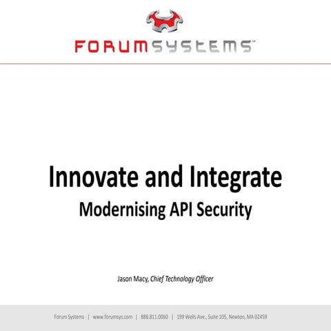 Innovate and Integrate – Modernising API Security | PDF | Cloud ...