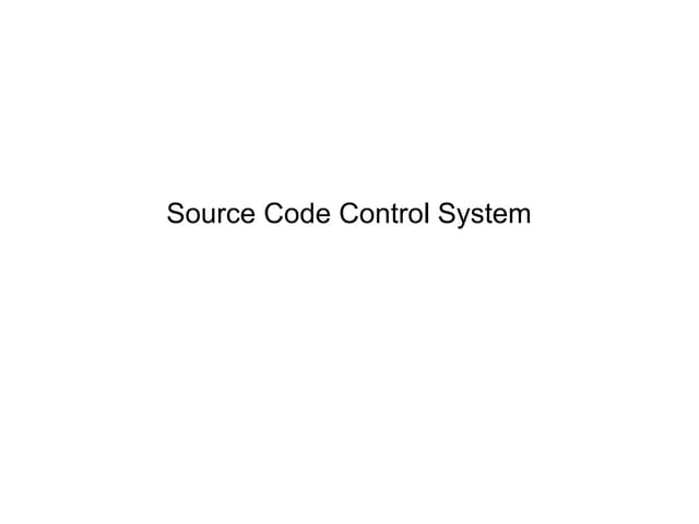 Source Code Control System (SCCS)