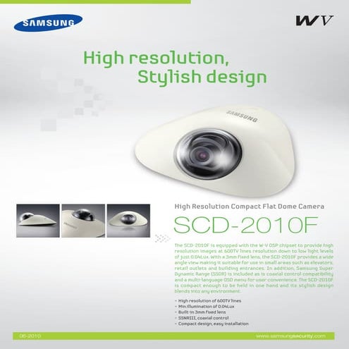 Samsung Techwin SCD-2010F Data Sheet
