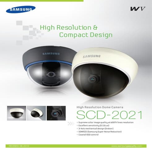 Samsung Techwin SCD-2021 Data Sheet