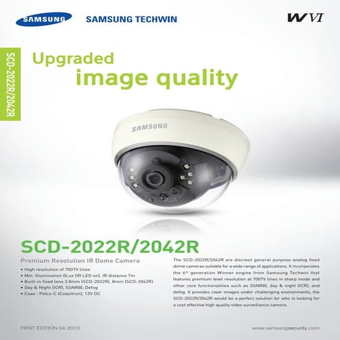 Samsung Techwin SCD-2022R Data Sheet