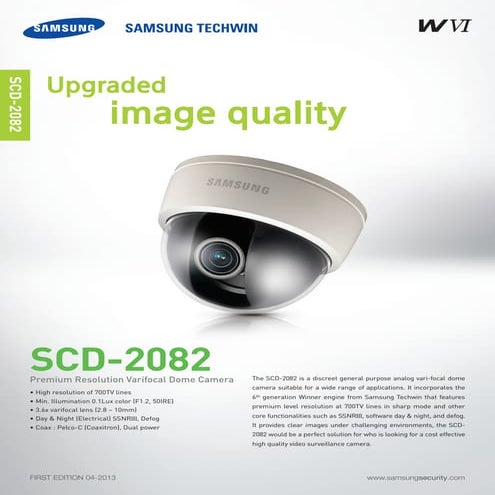 Samsung Techwin SCD-2082 Data Sheet