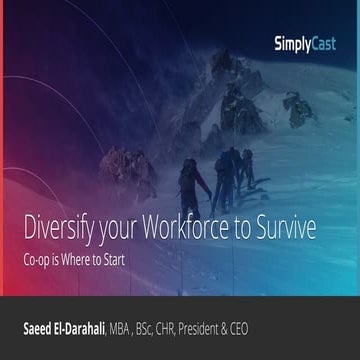 Diversify Your Workforce to Survive - Co-op is where you should start. 