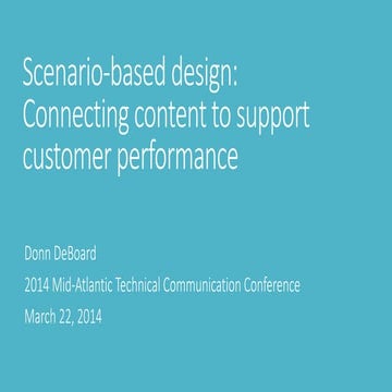 Scenario based design 2014 mid atlantic conference Donn DeBoard