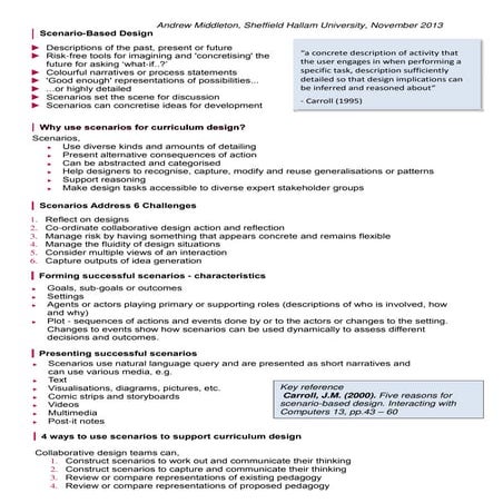 Scenario based design handout