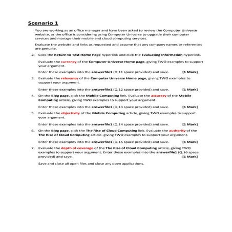 Scenario (Evaluation)