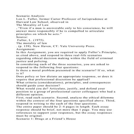 Scenario AnalysisLon L. Fuller, former Carter Professor of Jurispr.docx
