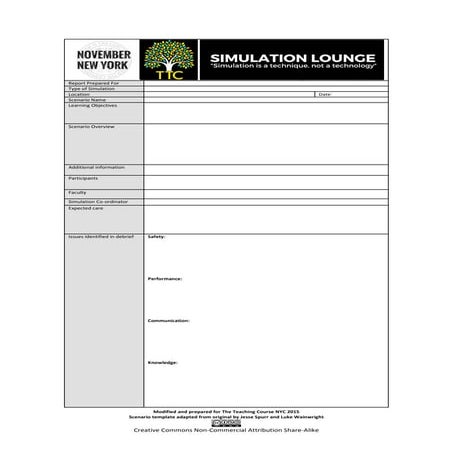 Scenario report template TTCNYC15
