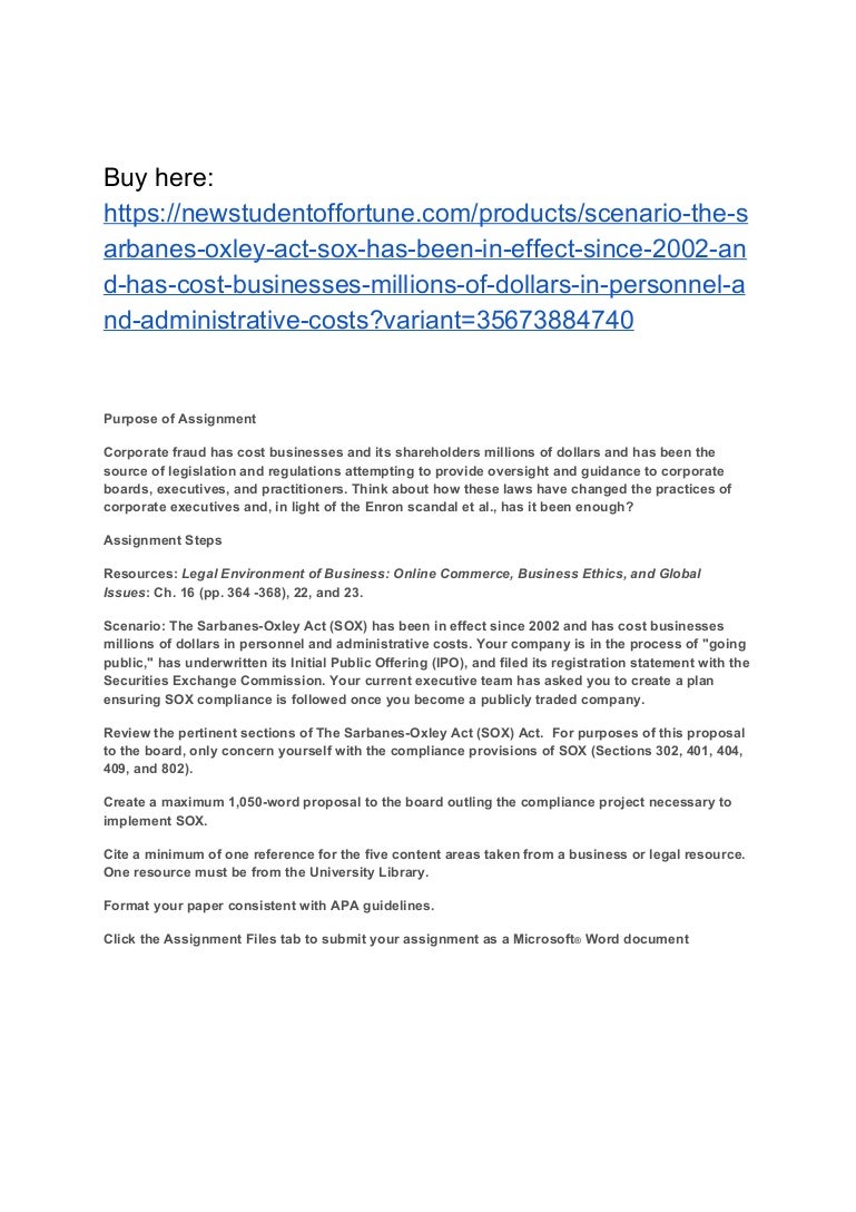 Sarbanes-oxley act summary pdf picture