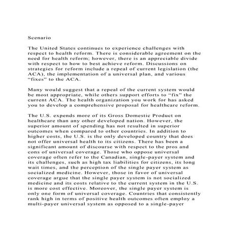 ScenarioThe United States continues to experience challenges.docx