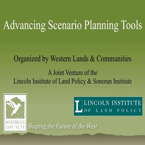 Advancing scenario planning tools