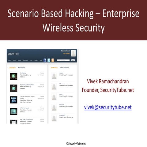Scenatio based hacking - enterprise wireless security (Vivek Ramachandran)