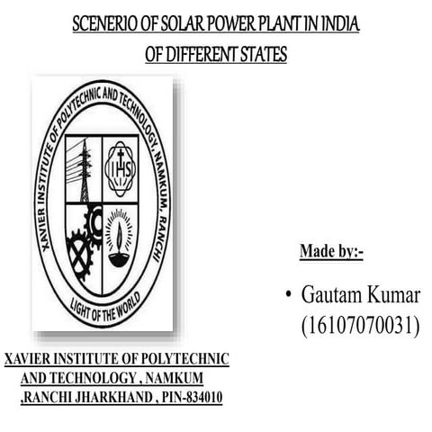 Scenario of solar power plant in india | PPT
