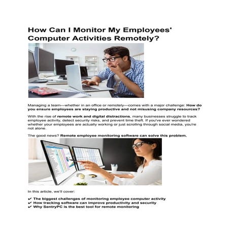 How Can I Monitor My Employees' Computer Activities Remotely?