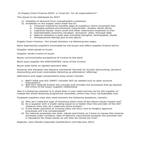 Scf For Supply Chain Group