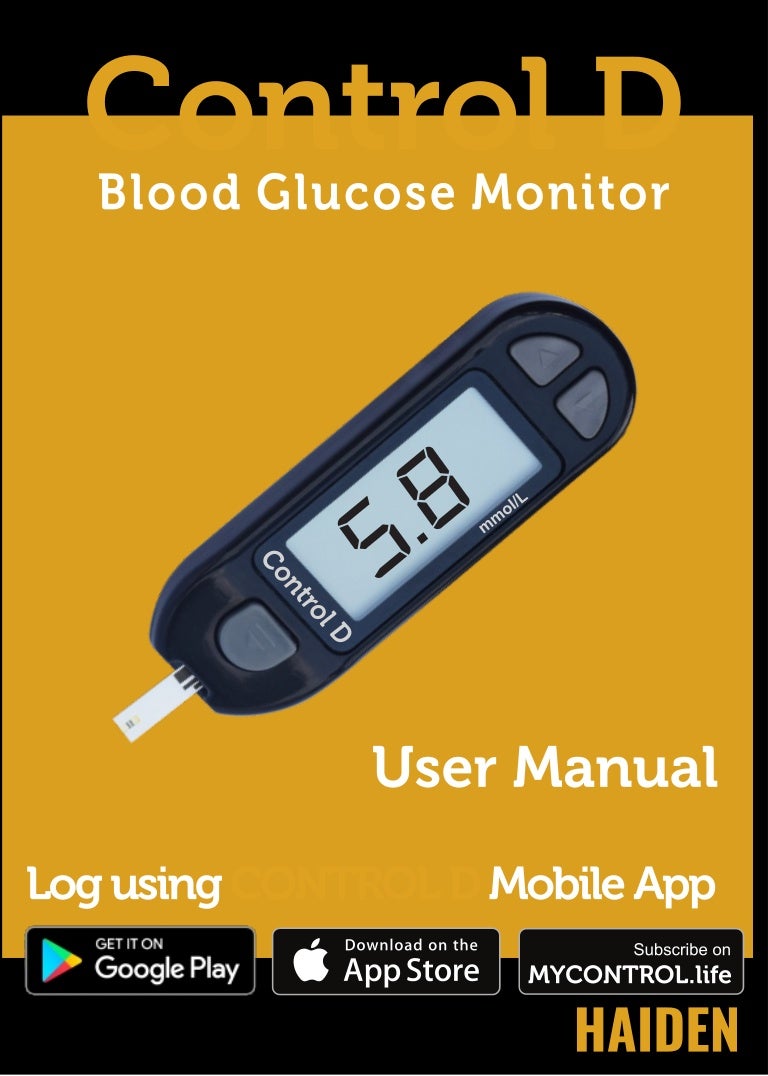 Control D Blood Glucose Monitor Manual (mmol)