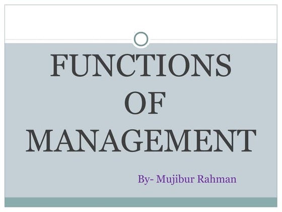 Five Functions of management. | PPT | Business | Business and Finance