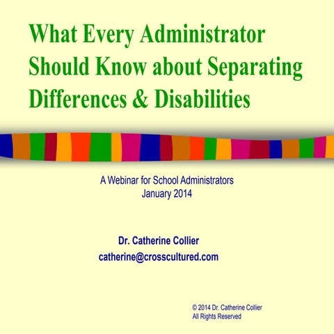 What School Administrators Should Know about Separating Difference & Disability