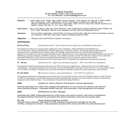 S Chandra Resume
