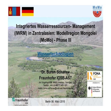 Integriertes Wasserressourcenmanagement in Zentralasien , Modelregion  Mongol...