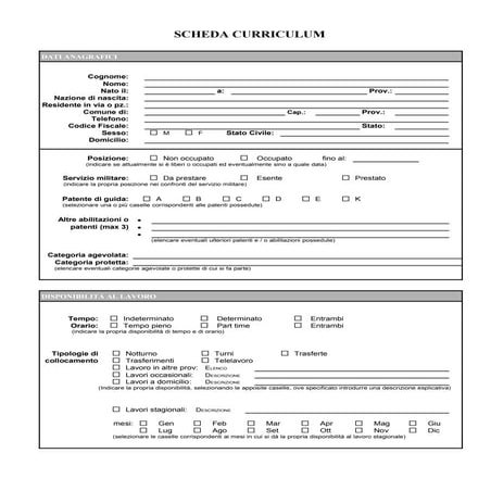 Scheda da compilare | PDF