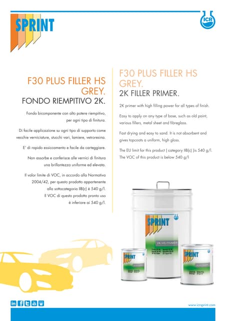 Fondo Acrilico Carrozzeria 2k Bicomponente Grigio Chiaro 1 Lt Catalizz - Foto 3