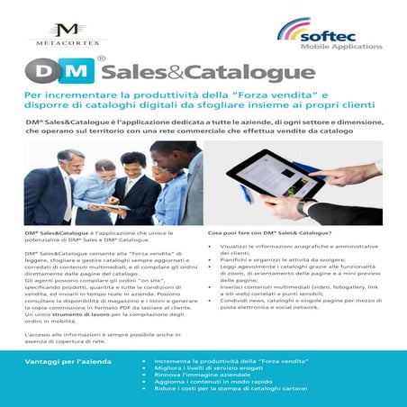 Scheda prodotto sales&catalogue-metacortex