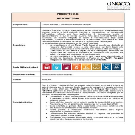 Scheda progetto histoire d'eau  