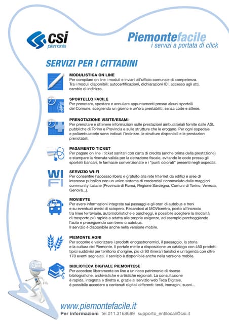 PiemonteFacile, i servizi a portata di click