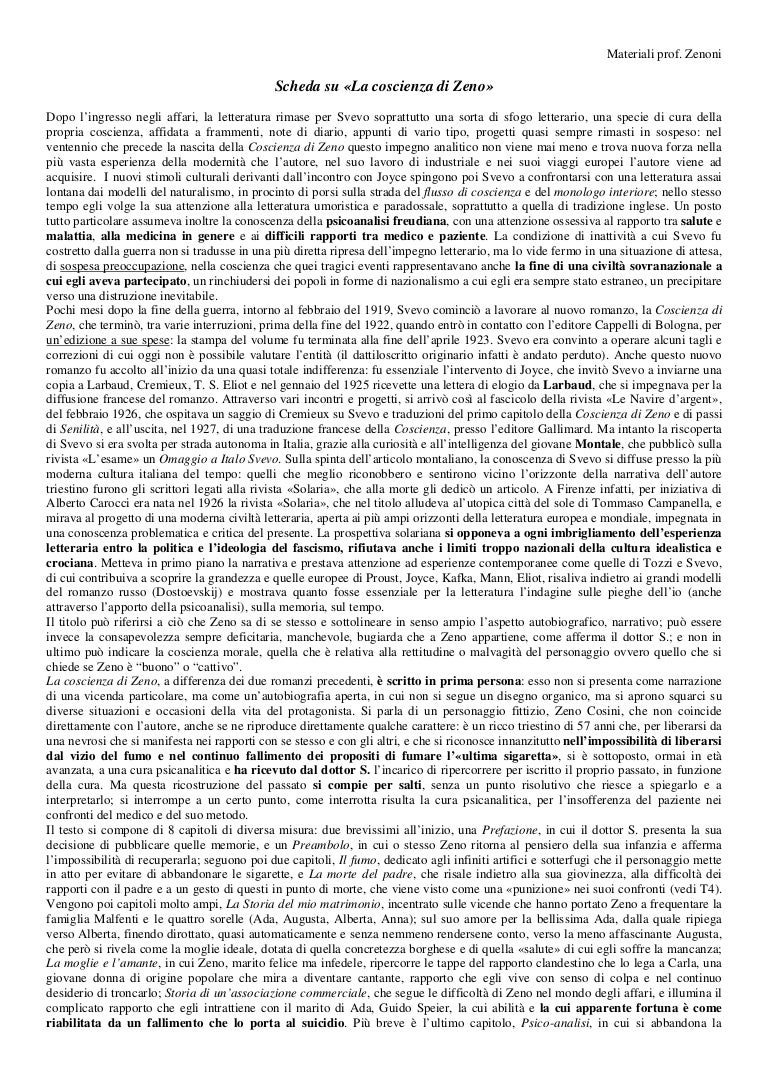 La Coscienza Di Zeno Riassunto Pdf