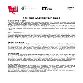 Schede artisti torino jazz festival...