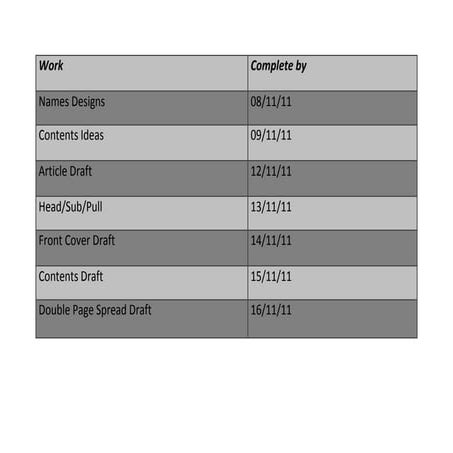 Schedule