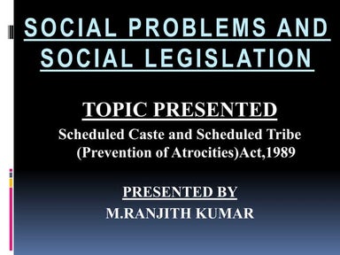 Scheduled caste and scheduled tribe (prevention of atrocities)act,1989
