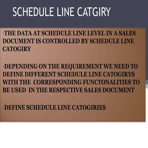 Schedule line catgiry