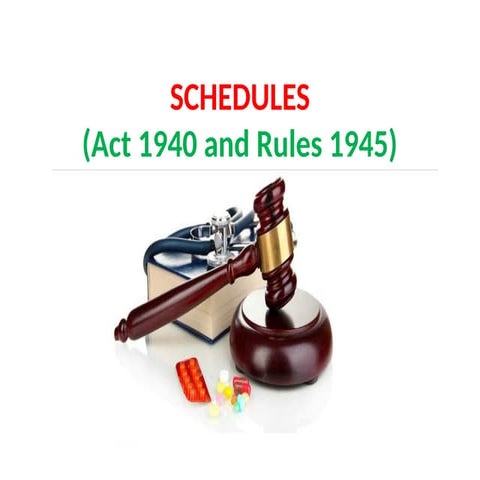 SCHEDULES UNDER DRUGS & COSMETICS ACT.pptx